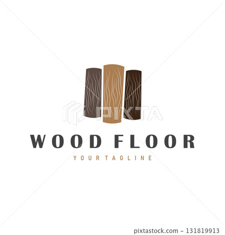 Home decor floor logo with modern aesthetic wood and stone floors and poster template illustration design for brands and symbol 131819913