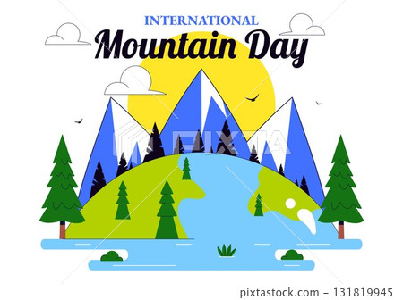 International Mountain Day Vector Illustration Celebrated on December 11, Featuring Mountain Landscape, Green Valleys, and Trees in a Flat Background International Mountain Day Vector Illustration Celebrated on December 11, Featuring Mountain Landscape, Green Valleys, and Trees in a Flat Background 131819945
