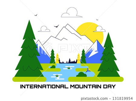 International Mountain Day Vector Illustration Celebrated on December 11, Featuring Mountain Landscape, Green Valleys, and Trees in a Flat Background International Mountain Day Vector Illustration Celebrated on December 11, Featuring Mountain Landscape, Green Valleys, and Trees in a Flat Background 131819954