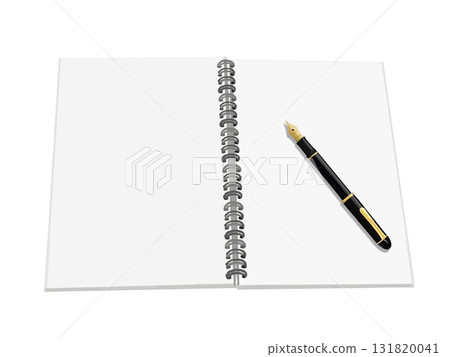活頁筆記本和鋼筆（普通）白色 131820041