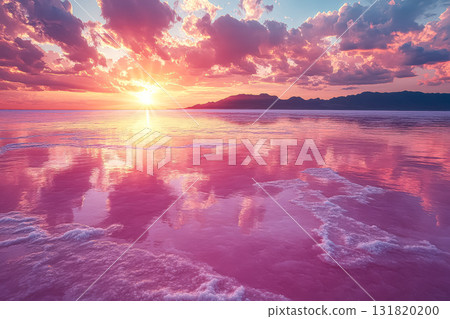 Serene sunset over tranquil water with vibrant colors reflecting on the surface Serene sunset over tranquil water with vibrant colors reflecting on the surface 131820200