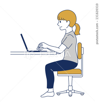 Illustration of correct sitting posture 131820310