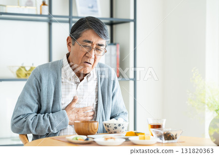 Senior man with poor appetite 131820363