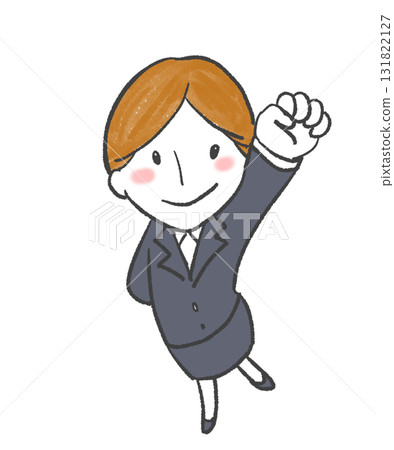 一名女子舉起拳頭鼓勵他人 一名女子舉起拳頭鼓勵他人 131822127