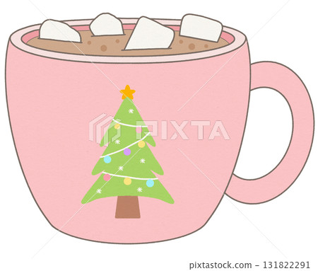 Winter warmth Christmas hot chocolate with marshmallow Winter warmth Christmas hot chocolate with marshmallow 131822291