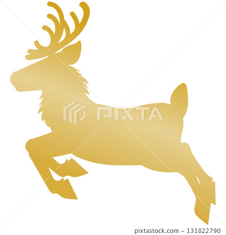 Reindeer silhouette - Christmas vector illustration icon material 131822790