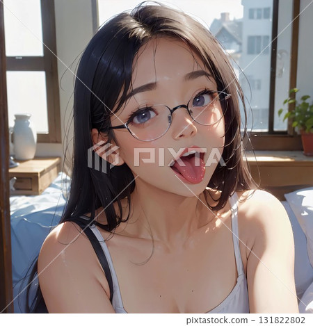 Illustration of a female college student in lingerie giving a blowjob Illustration of a female college student in lingerie giving a blowjob 131822802