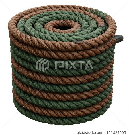 Coiled Brown and Green Thick Rope Coiled Brown and Green Thick Rope 131823605
