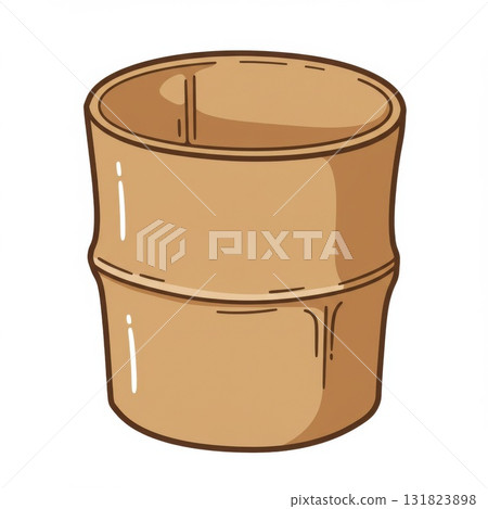 Brown Bamboo Cup Illustration 131823898