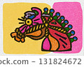New Year's Card, Art, Colorful, No Greetings, 2026, Reiwa 8, Picasso-esque, Yellow Background 131824672