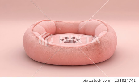 Cozy pink pet bed designed for comfort in a stylish setting suitable for small animals 131824741