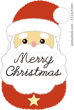 聖誕卡設計-蓬鬆的聖誕老人臉人物插圖 131825344