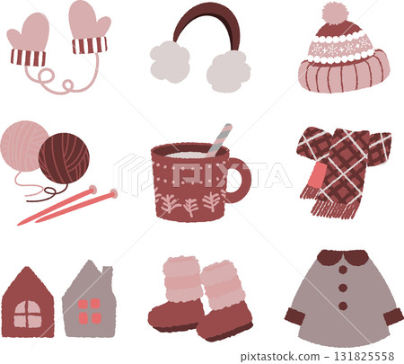 Cute winter material set 131825558