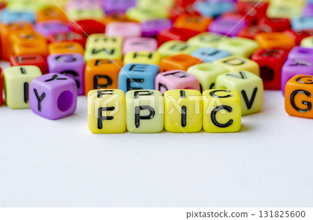 FPIC text on multicolored cube representing Free, Prior and Informed Consent. Conservation concept. FPIC text on multicolored cube representing Free, Prior and Informed Consent. Conservation concept. 131825600