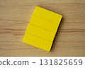 Top view of blank yellow wooden blocks. 131825659