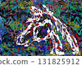 New Year's Card Art Abstract Painting No Greetings Cool Colors 2026 Reiwa 8 Horse Pollock-esque 131825912