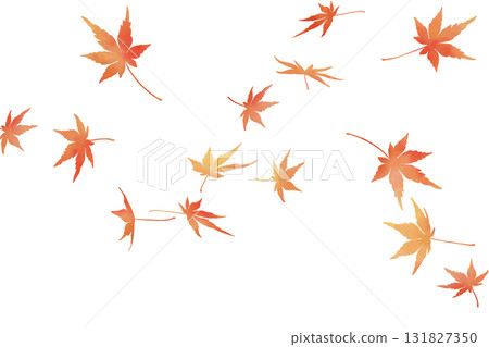 Vector material of flying autumn leaves painted in watercolor | Maple, Autumn, Wind, Leaves, Watercolor, Background 131827350