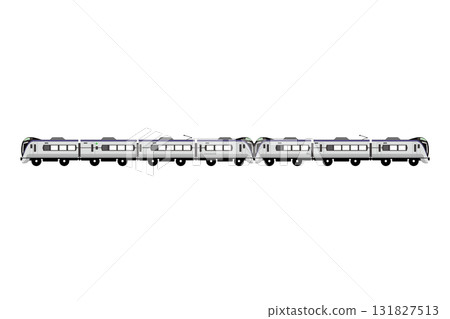 玩具式 E353 系列列車插圖，由 4 節車廂和 3 節車廂組合而成 131827513