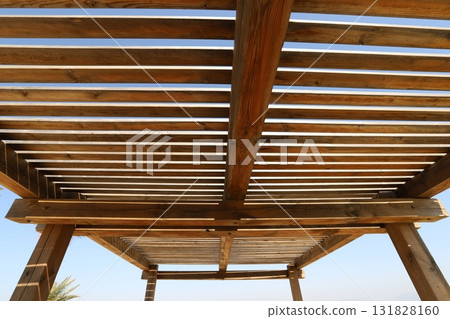 Sun shelter in a city park on the Mediterranean coast. Sun shelter in a city park on the Mediterranean coast. 131828160
