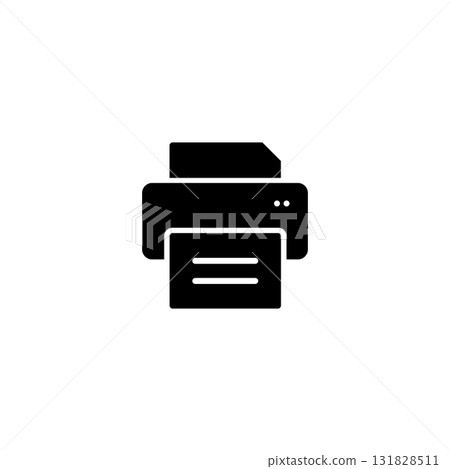 black Printer solid Icon Vector illustration for web isolated on white background 131828511