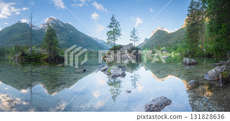 View of Hintersee lake in Berchtesgaden National Park Bavarian Alps, Germany View of Hintersee lake in Berchtesgaden National Park Bavarian Alps, Germany 131828636