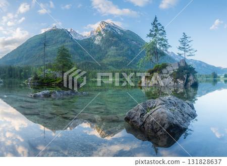 View of Hintersee lake in Berchtesgaden National Park Bavarian Alps, Germany View of Hintersee lake in Berchtesgaden National Park Bavarian Alps, Germany 131828637