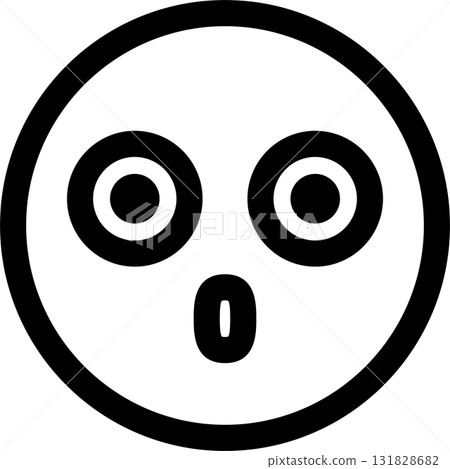 簡單可愛的臉圖示表情符號插圖素材驚訝驚訝的情緒 131828682