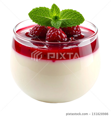 精緻的甜點,融化的奶凍和芬芳的藍莓醬 | 無背景,透明PNG 精緻的甜點,融化的奶凍和芬芳的藍莓醬 | 無背景,透明PNG 131828986