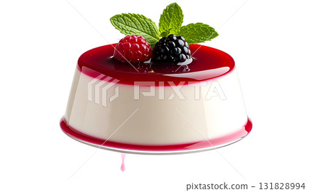 精緻的甜點,融化的奶凍和芬芳的藍莓醬 | 無背景,透明PNG 精緻的甜點,融化的奶凍和芬芳的藍莓醬 | 無背景,透明PNG 131828994