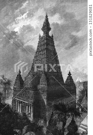 19th Century Buddhist Studies: Illustration of Mahabodhi Temple, Bodhgaya 19th Century Buddhist Studies: Illustration of Mahabodhi Temple, Bodhgaya 131829081