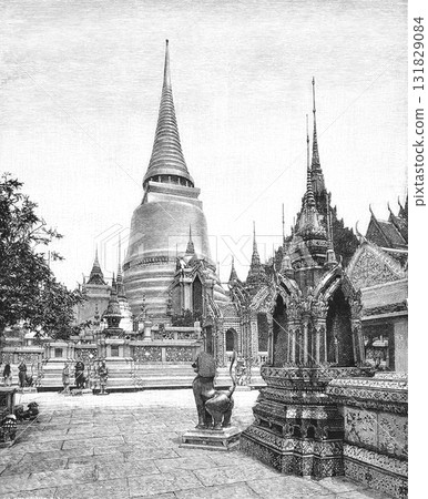 19th Century Buddhist Studies: Illustrations of Wat Phra Kaew, Thailand 131829084