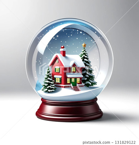 玻璃雪中的小屋 131829122