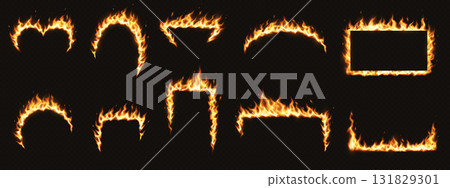 Collection of Fiery Frames in Various Shapes 131829301