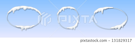 SnowCovered Circular Frames on Blue Gradient SnowCovered Circular Frames on Blue Gradient 131829317