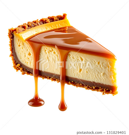融化的起司蛋糕 | 無背景，透明PNG 131829401