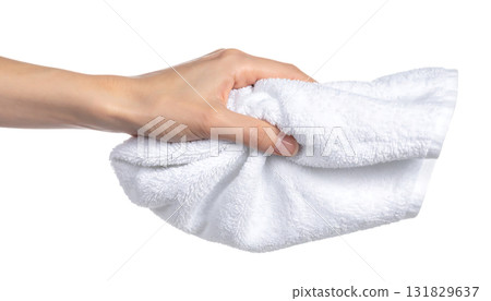 毛巾握在手中時的強度和逼真的質感 131829637