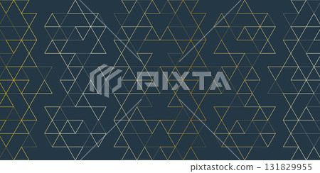 Abstract seamless pattern with a geometric background of polygonal golden lines. Stylish vector texture 131829955