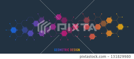 Abstract design element with geometric background of hexagons shape pattern Abstract design element with geometric background of hexagons shape pattern 131829980