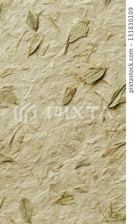 Textured Tan Paper With Embedded Leaves 131830109