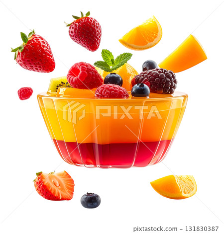 Colorful fruit jelly | No background, transparent PNG 131830387