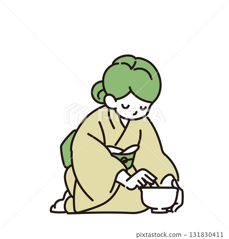 一個女人在做茶 131830411