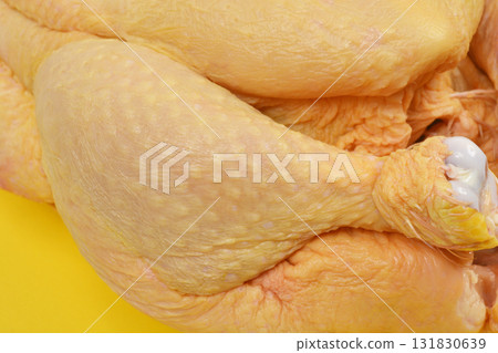 Raw Chicken Thigh and Skin Detail Raw Chicken Thigh and Skin Detail 131830639