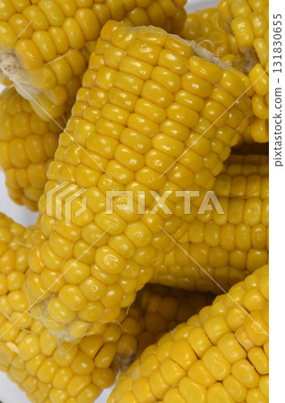 Cooked Corn Cobs Close-up 131830655