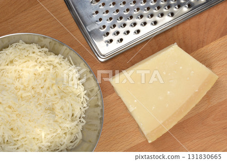 Grated Parmesan Cheese Prep 131830665