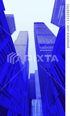 Blue skyscrapers in the city. 3d render illustration. Blue skyscrapers in the city. 3d render illustration. 131830701