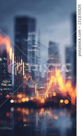 Abstract Cityscape Financial Chart Overlay Image Abstract Cityscape Financial Chart Overlay Image 131830826