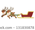 Cute vector illustration of a reindeer pulling a Christmas sleigh (no presents) 131830878