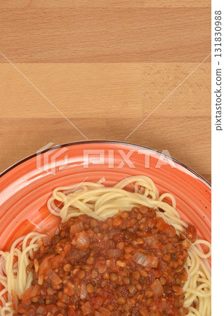 Vegan Lentil Spaghetti Bolognese 131830988