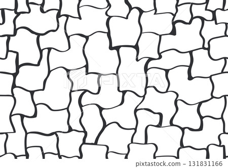 Seamless pattern of abstract lines. Curvy intersections of ropes in organic smooth print. 131831166