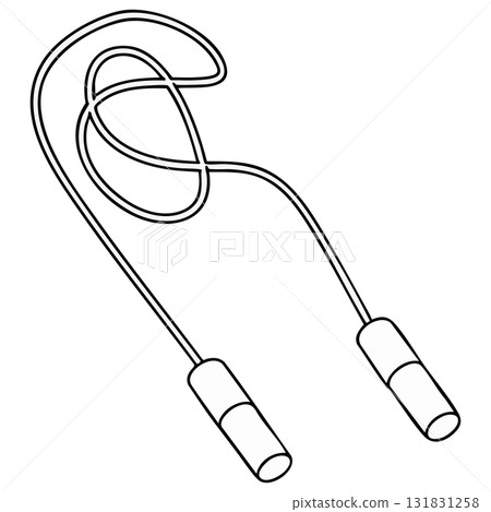Jump Rope Outline Illustration Isolated for Cardio Fitness Jump Rope Outline Illustration Isolated for Cardio Fitness 131831258